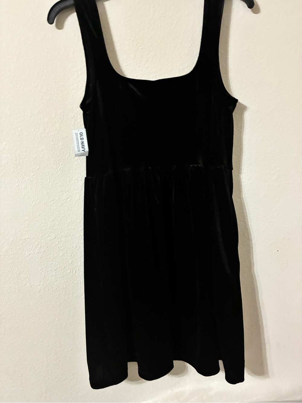 Old Navy Black Velvet Square Neck Mini Dress